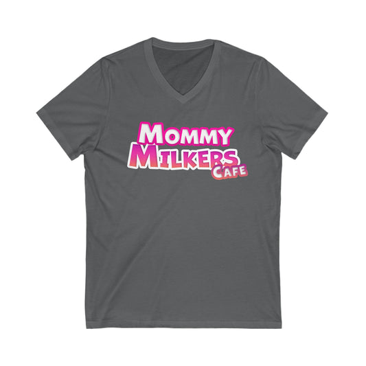 Mommy Milkers - Unisex Jersey Short Sleeve V-Neck Tee